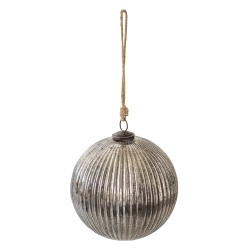 Clayre & Eef Christmas Bauble XL Ø 20 cm Silver colored Glass