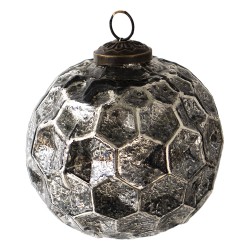 Clayre & Eef Christmas Bauble Ø 10 cm Black Glass