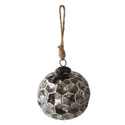 Clayre & Eef Christmas Bauble Ø 10 cm Black Glass