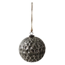 Clayre & Eef Christmas Bauble XL Ø 20 cm Black Glass