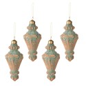 Clayre & Eef Christmas Bauble Set of 4 Ø 6 cm Copper colored Glass