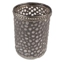 Clayre & Eef Tealight Holder Ø 6x7 cm Grey Glass Metal