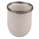 Clayre & Eef Tealight Holder Ø 8x9 cm Beige Glass Metal