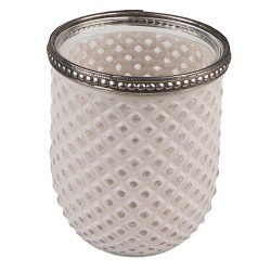 Clayre & Eef Porte-bougie Ø 8x9 cm Beige Verre Métal