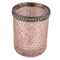 Clayre & Eef Porte-bougie Ø 6x6 cm Rose Verre Métal