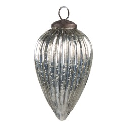 Clayre & Eef Christmas Bauble Ø 5 cm Silver colored Glass