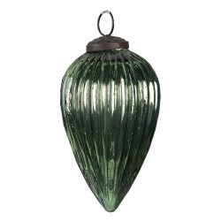 Clayre & Eef Christmas Bauble Ø 5 cm Green Glass