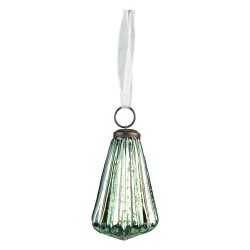 Clayre & Eef Christmas Bauble Ø 5 cm Green Glass