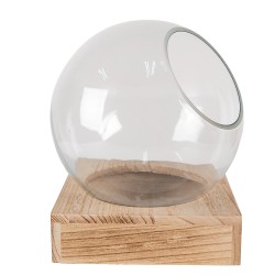 Clayre & Eef Vase 20x20x20 cm Braun Holz Glas