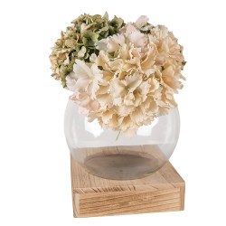 Clayre & Eef Vase 20x20x20 cm Braun Holz Glas