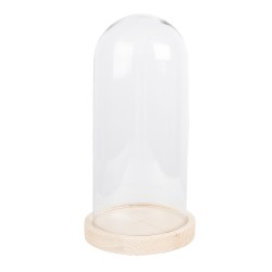 Clayre & Eef Stolp  Ø 13x26 cm Bruin Hout Glas Rond