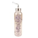 Clayre & Eef Bouteille en verre 650 ml Verre Rond Fleurs