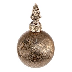 Clayre & Eef Weihnachtskugel Ø 8 cm Braun Glas Kunststoff Weihnachtsbaum