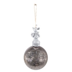 Clayre & Eef Boule de Noël Ø 7 cm Couleur argent Verre Plastique