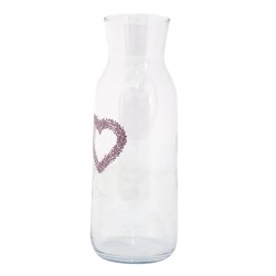 Clayre & Eef Carafe 1000 ml Verre Coeur