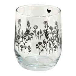 Clayre & Eef Verre d'eau 300 ml Verre Fleurs