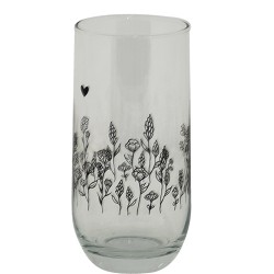 Clayre & Eef Water Glass 280 ml Glass Flowers