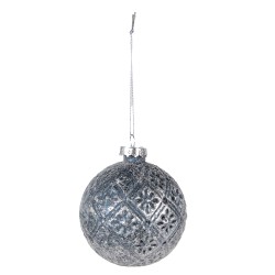 Clayre & Eef Boule de Noël set de 4 Ø 8 cm Bleu Verre