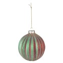 Clayre & Eef Palla di natale set di 2 Ø 10 / Ø 8 cm Rosso Verde  Vetro