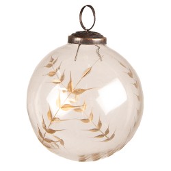 Clayre & Eef Christmas Bauble Ø 10 cm Transparent Glass Twigs