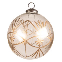 Clayre & Eef Christmas Bauble Ø 15 cm Transparent Glass Snowflakes