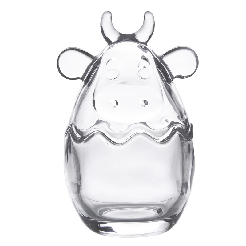 Clayre & Eef Pot en verre Vache Ø 8x14 cm Transparent Verre Rond