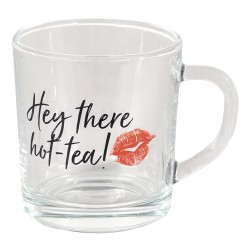 Clayre & Eef Theeglas  200 ml Glas Lippen Hey there hot tea!