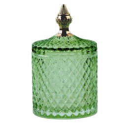 Clayre & Eef Glass Jar Ø 11x18 cm Green Glass