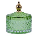 Clayre & Eef Glass Jar Ø 9x10 cm Green Glass