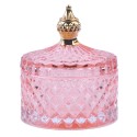 Clayre & Eef Glass Jar Ø 9x10 cm Pink Glass