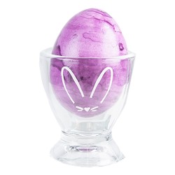 Clayre & Eef Egg Cup Ø 5x6 cm Transparent Glass Rabbit