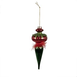 Clayre & Eef Palla di natale 18 cm Rosso Verde  Vetro