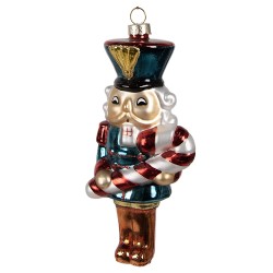 Clayre & Eef Christmas Ornament Nutcracker 15 cm Blue Glass