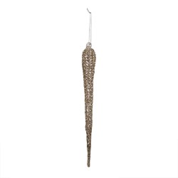 Clayre & Eef Christmas Ornament Icicle 30 cm Gold colored Glass