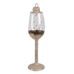 Clayre & Eef Weihnachtsanhänger 14 cm Goldfarbig Glas