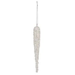 Clayre & Eef Christmas Ornament Icicle 19 cm Silver colored Glass