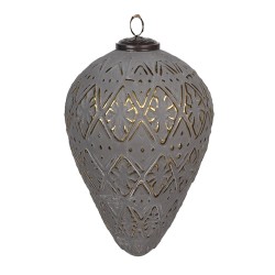 Clayre & Eef Christmas Bauble 26 cm Grey Glass