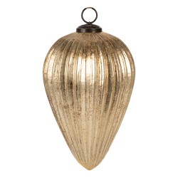 Clayre & Eef Christmas Bauble Ø 14x20 cm Gold colored Glass