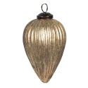 Clayre & Eef Christmas Bauble Ø 9x14 cm Gold colored Glass