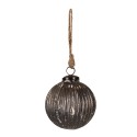 Clayre & Eef Christmas Bauble Ø 10x10 cm Grey Glass Round