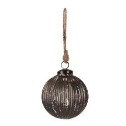 Clayre & Eef Boule de Noël Ø 10x10 cm Gris Verre Rond