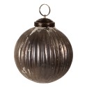 Clayre & Eef Christmas Bauble Ø 8x8 cm Grey Glass Round