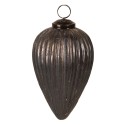 Clayre & Eef Boule de Noël Ø 9x14 cm Gris Verre