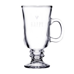 Clayre & Eef Verre à thé 200 ml Verre Coeur Happy