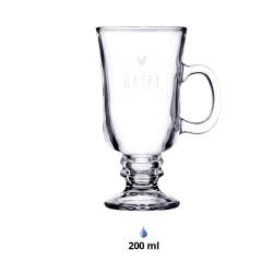 Clayre & Eef Verre à thé 200 ml Verre Coeur Happy