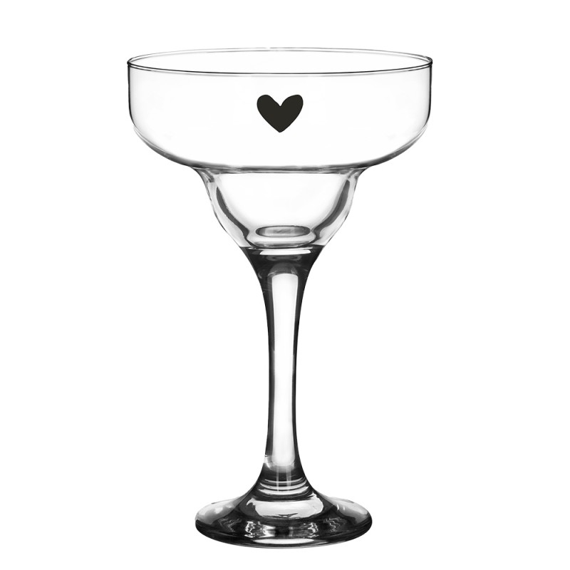 Clayre & Eef Verre à Martini 200 ml Verre Coeur