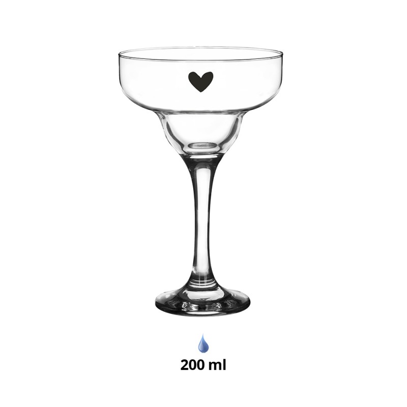 Clayre & Eef Verre à Martini 200 ml Verre Coeur