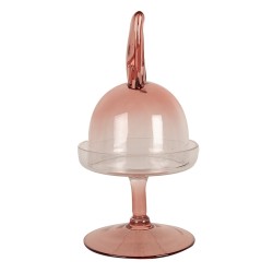 Clayre & Eef Cloche Ø 12x23 cm Rose Verre Rond Lapin