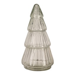 Clayre & Eef Glazen potje Kerstboom  Ø 11x21 cm Transparant Glas