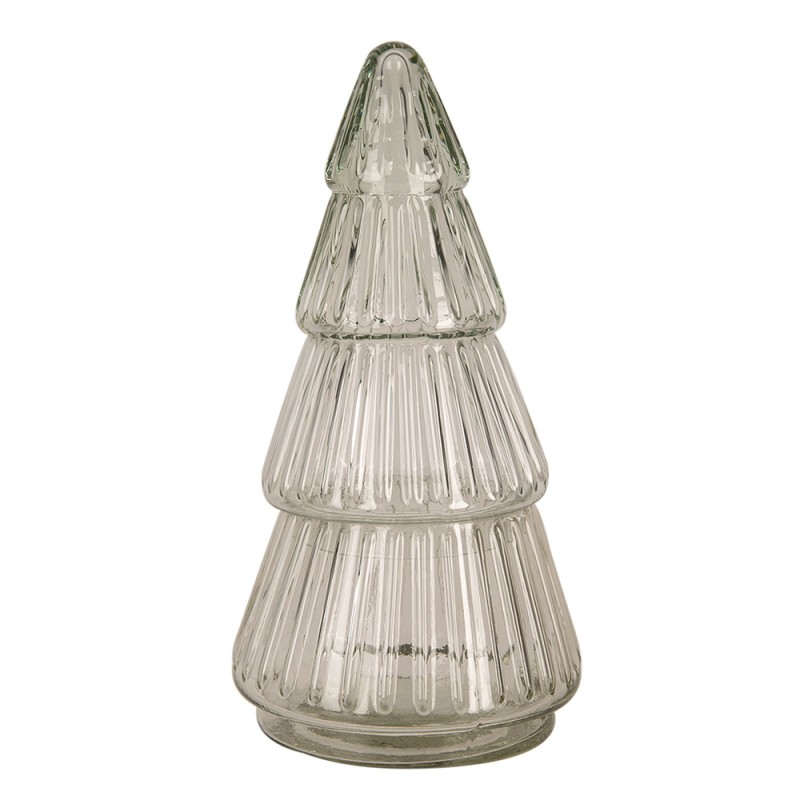 Clayre & Eef Glastopf Weihnachtsbaum  Ø 11x21 cm Transparant Glas